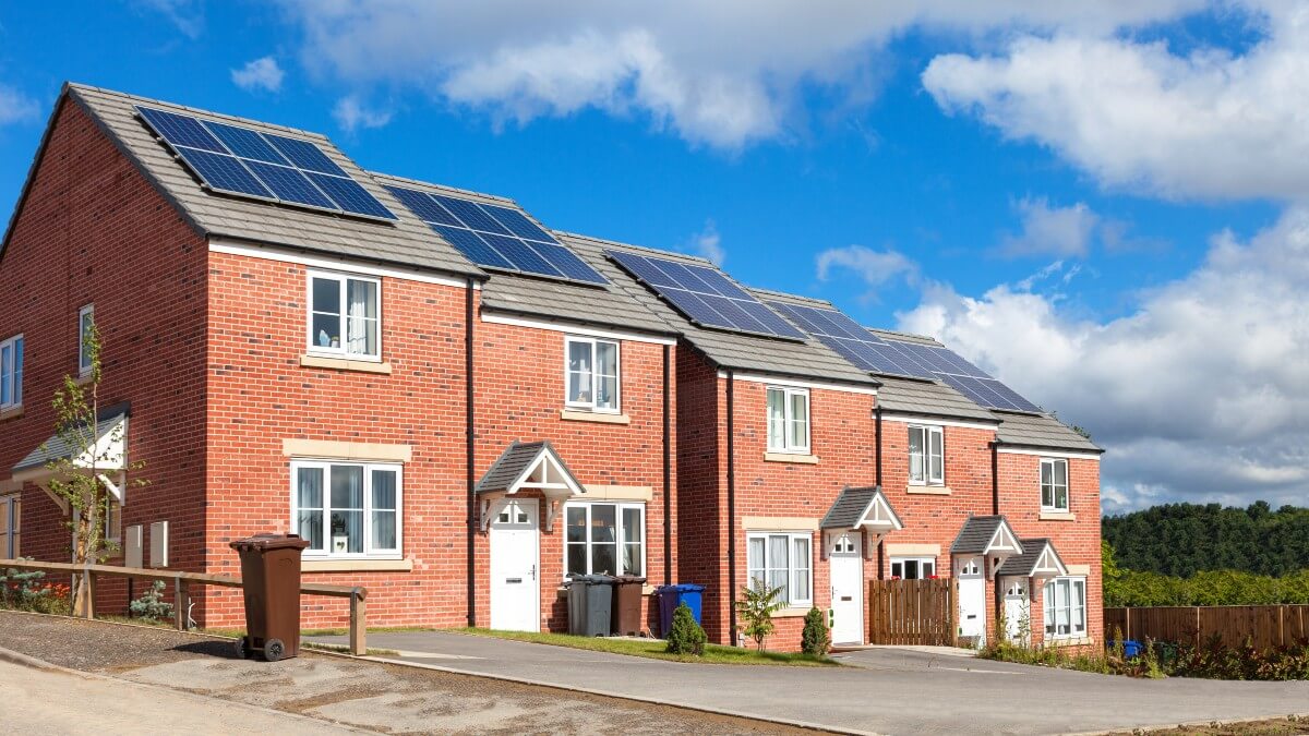 houses with solar panels on them