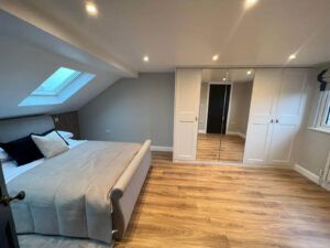 Bedroom with wardrobe after conversion