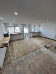 Cafe interior before decorating